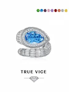 Snake Scale Spirit Eye · Aquamarine Ring Luxury snake-shaped ring with aquamarine and high-carbon diamond, featuring dazzling ice-cut and adjustable band.Ideal gift for dates, perfect for daily wear, vacations and banquets for both men and women.