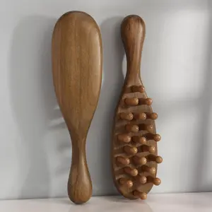 Wooden Massage Comb, 1 Count Scalp Massager, Large Wide-Tooth Scalp Meridian Scraping Massage Comb, Hair Care & Styling Tool Brush for Home & Salon Use