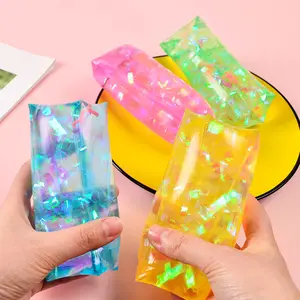 TikTok Viral!Slippery Water Snake Fidget Toy - The Most Satisfying Stress Relief Squeeze Toy, Uncatchable Sensory Toy for Kids & Adults, Colorful Ribbon Glitter Water Wiggler
