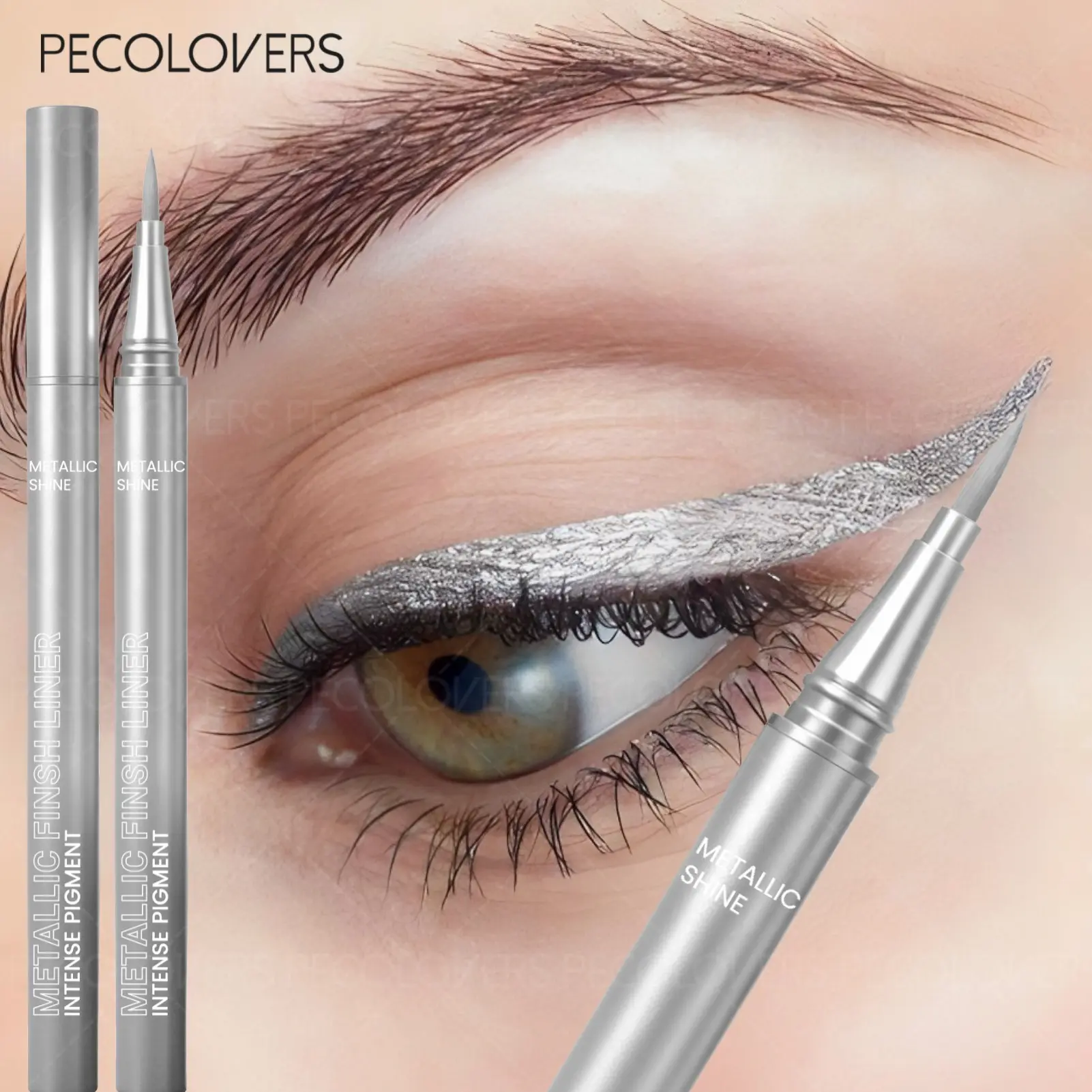 1PC 12-Color Metallic Glitter Liquid Eyeliner Pen Cosmetic Waterproof Long-Lasting & Non-Smudge Eye Pencil - Fashionable Makeup for Spring And Summer Eye Makeup Supplies Eye Makeup Product