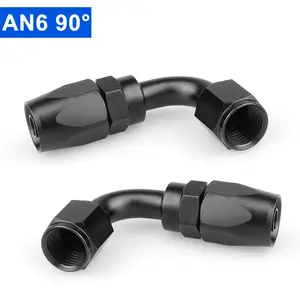 Automotive oil cooler pipe fittings (AN6 90°/1 piece) are suitable for oil cooling system pipe connections and are essential accessories for modification and upgrades.