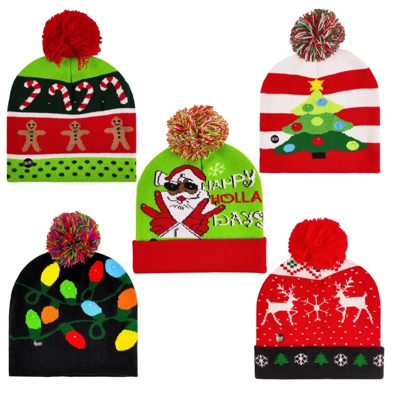 Light-Up Christmas Hat, Surprise Design, Perfect for Kids and Adults, Ideal for Christmas, New Year, and Festive Occasions, Funny Hat