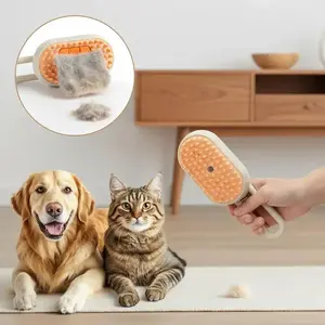 Cat Dog Pet Spray Massage Brush One Button Steam Spray Folding Rotatable Floating Hair Bath Hair Removal Brush Comb