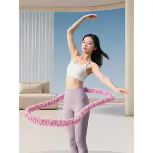 New-style velvet silent hula hoop, suitable for fitness and yoga training.Made of soft material with a silent design,it is ideal for indoor use.As a multi-functional exercise equipment,it can be used as home gym equipment and for sport Weighted hula hoop