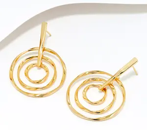 Christian James by Scott Grimes 14K Clad Ripple Multi-Circle Dangle Earrings