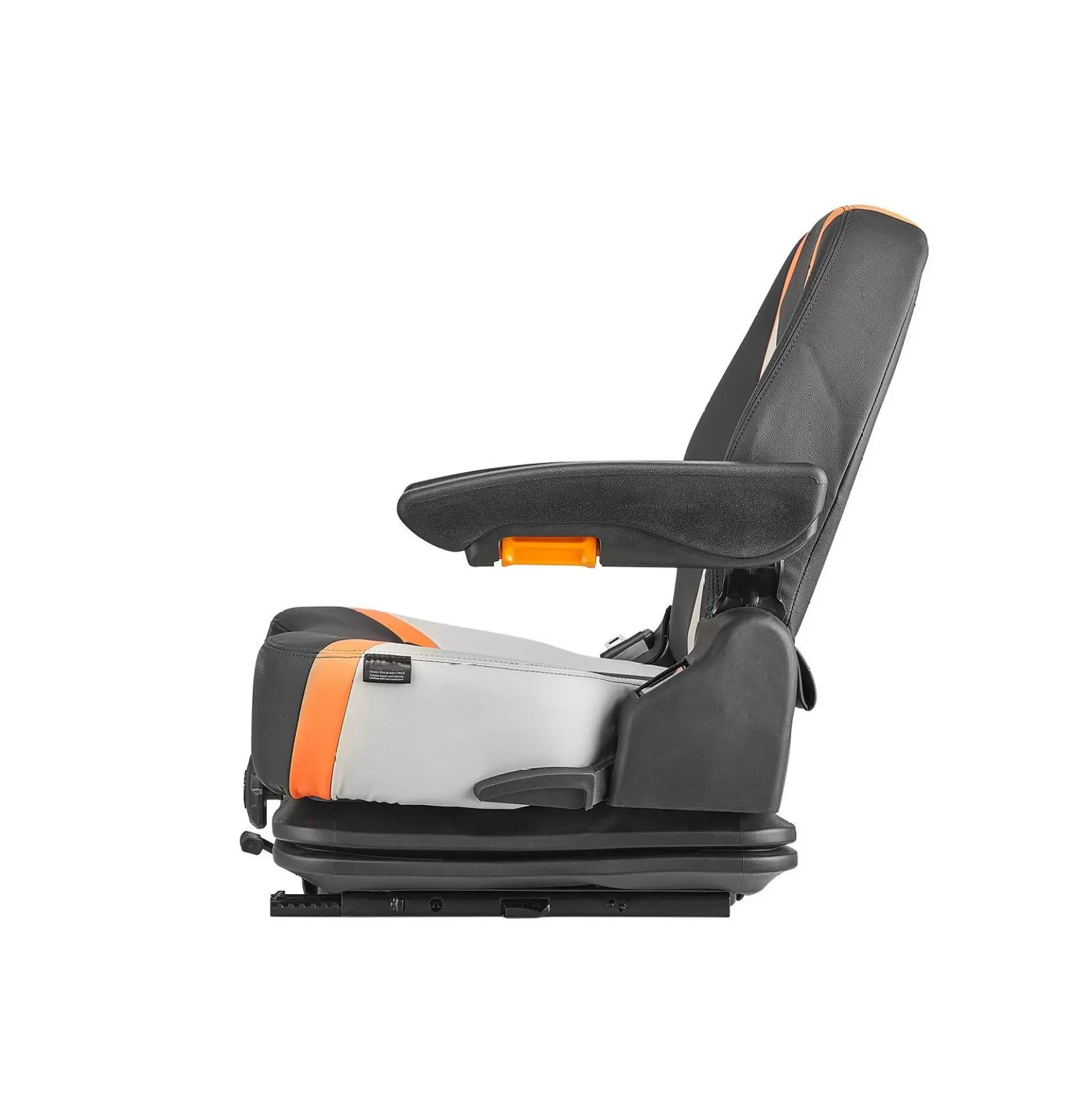 Forklift Seat, Tractor Suspension Seat with Back & Armrest - Universal Operator Seat with Safety Belt & Micro Switch for Skid Loader, Lawnmower, Bulldozer Seat Belt + Armrest (High-end)