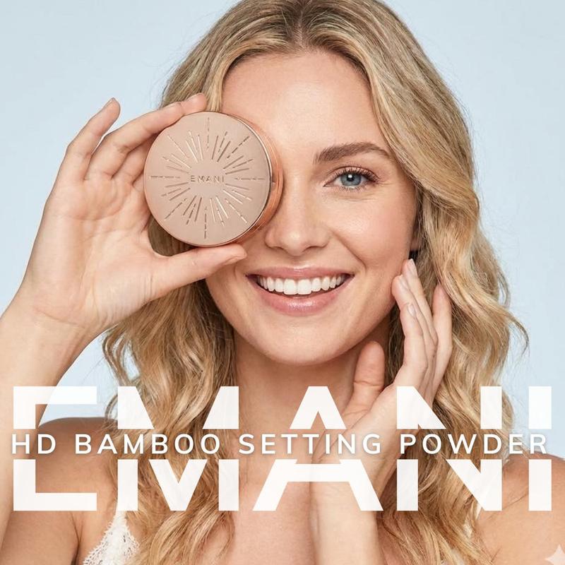 [Emani] Bamboo Setting Powder for Smooth, Shine-Free Skin | Translucent, Long-Wear, Vegan Finish Brush Concealer