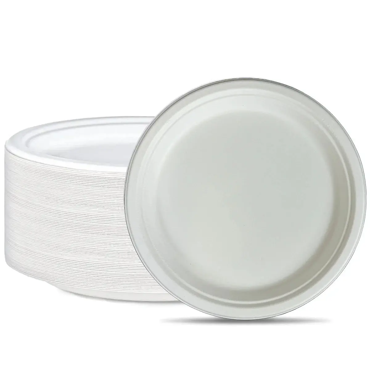 9 Inch Compostable Bagasse Plates – Sugarcane Fiber Dinner Plates