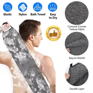 Shower Back Scrub Cloth Bath Towel Body Brush Strip Scrubber Skin Exfoliating Cleaning Cotton