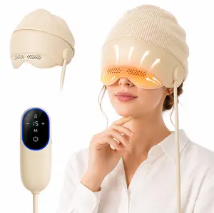 360° All-around AirbagKneading Massage Electric Head Massager for Headaches, Eye Massager with 3-Level Heat 113 °F-131 °F, 3-Zone Kneading Temple Massager & Migraine Massager, Rechargeable Head and Eye Massage for Stress Relax
