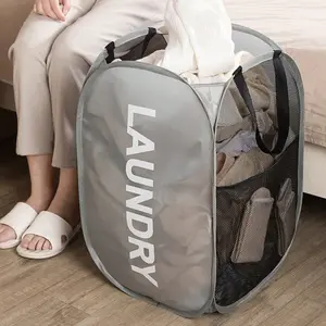 Foldable Portable Laundry Basket with Handle, Home Storage Bin for Dirty Clothes, Durable Organizer for Bathroom & Closet Use, Foldable Laundry Hamper
