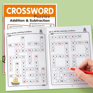 Digital Crossword Practice Book, Fun Educational Math Activity Book, Student Fun Stationery, School Supplies, Math Learning Tool