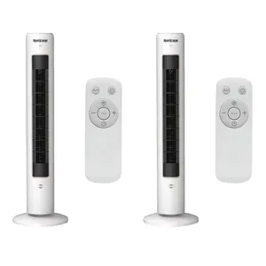 Hurricane 40" Triple Action Air Enhancing Tower Fan and Diffuser, 2 Pack, White