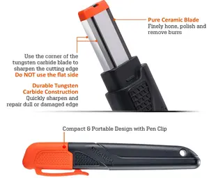 SHARPAL 129N Multipurpose Garden Tool Blade Sharpener for Knife, Pruners, Loppers, Hedge Shears Scissors, Axe, Hatchet, Machete, Lawn Mower Blade