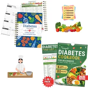 5 Pcs Diabetes Food List & Meal Planner & 80 diabetic-friendly Recipes– Printable Low GI Chart, Calorie & Carb Guide, Glycemic Index for Diabetics Type 1 & 2