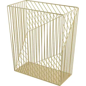 U Brands UBR3232U0206 Metal Gold Trash Can for Pet Cages & Crates