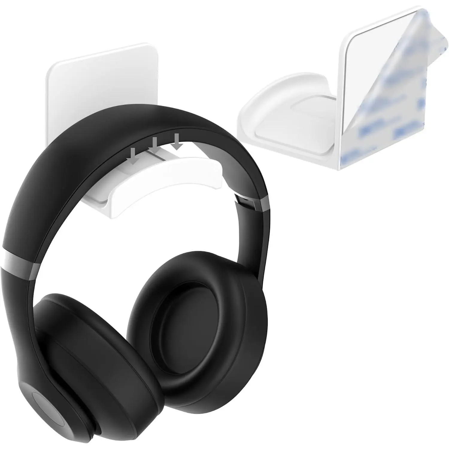 Headphone Stand Headset Holder - Adhesive Gaming Headphone Hanger Hook Desk Mount for  Headphone & Controller (White)