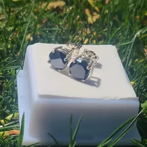 2.62 Carat Authentic Black Diamond Earrings