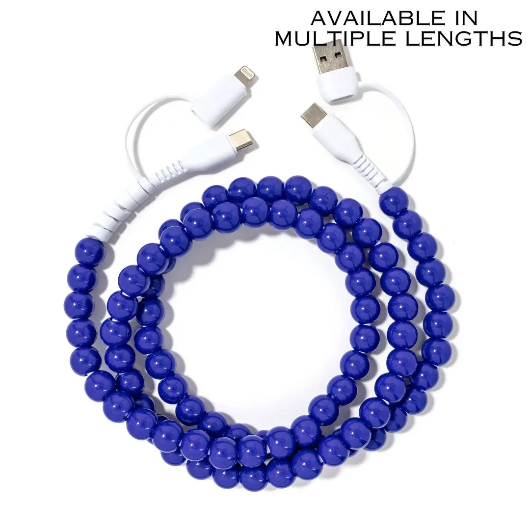 Beaded Phone Charger Blueberry