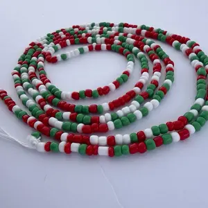 Waistbeads - Introducing Cinco de Mayo he is red white and green. He is 60 inches fit up to a 4Xl  you can customize it up to 70 inches for five XL