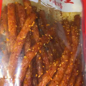 Chinese Latiao Spicy Gluten - Low Sugar Low Calories Vegan Office Snack with Pickled Garlic & Dried Cornstarch Asian Cornstarch Chilli Crunchy bussin Gluten-Free Strips