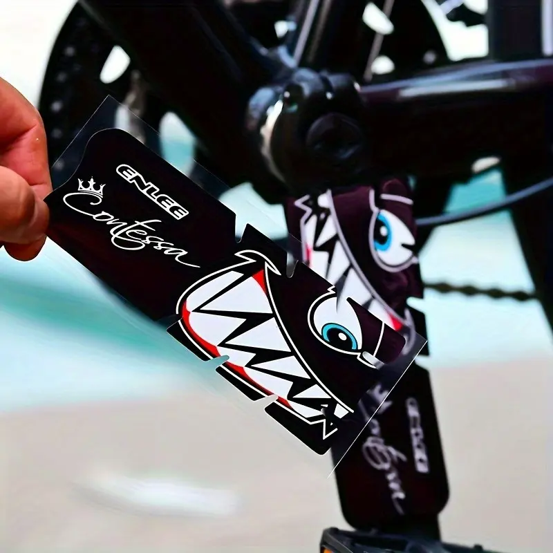 2Pcs set, shark road bike crank scratch protection sticker mountain bike crank handle protection, suitable for mountain bikes and road bikes, motorcycle accessories, bicycle accessories, cycling decals, Custom decal, DIY, Decals Stickers, Graphic Decal
