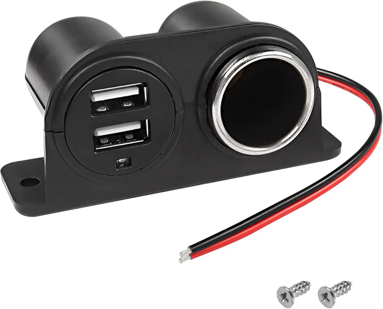 Dual USB Cigarette Lighter Socket Power Outlet Car Charger, 3.1A Dual USB + Cigarette Lighter 12/24V Power Adapter Replacement for Vehicle Truck SUV Motorcycle Boat