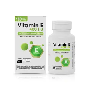 Vitamin E 400 IU Unflavored Softgels - Antioxidant Support Dietary Wellness Supplement, Healthcare Nutritional Aid (100 Servings) for Daily Wellness