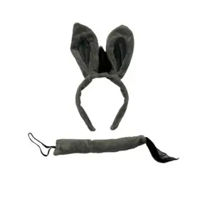 Donkey Headband Ears & Tail Set - Plush - Costume Accessories - One Size