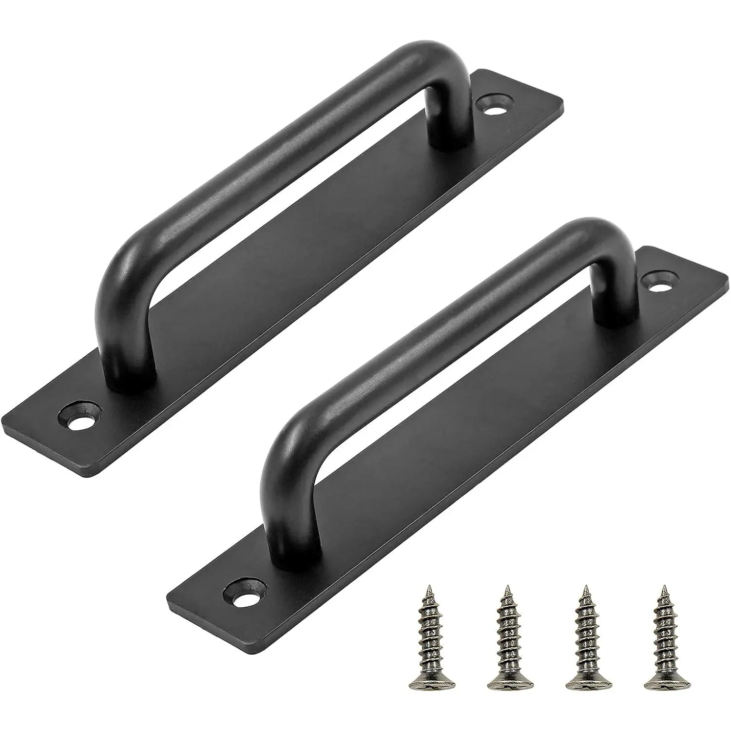 2 Pack Sliding Barn Door Handle, 5.9 Inch Gate Door Handles, Aluminium Alloy Door Pull Handle for Sliding Barn Door Gate Cabinet Closet Drawer Garage Shed, Black