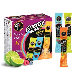 Energy Rush Stix Variety 1 Pack 40 Count Single Serve Water Flavoring Packets...