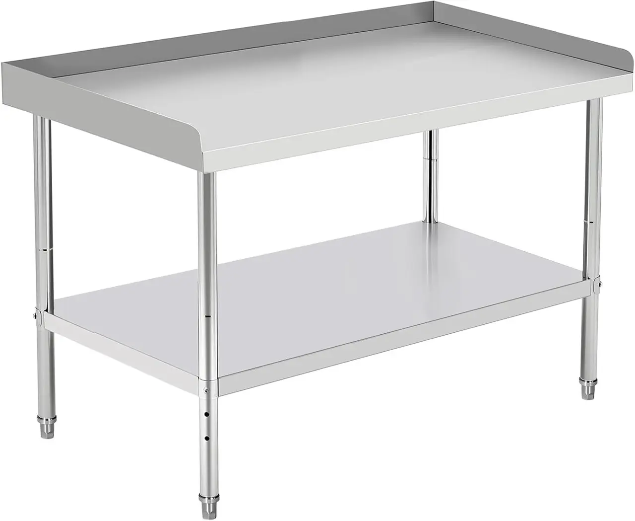 64x24x30 Inch Equipment Grill Stand Table Stainless Steel NSF Certified 400 Lbs Capacity with Adjustable Legs, 2" Edge Baffle for Hotel, Home, Commercial Restaurant Kitchen