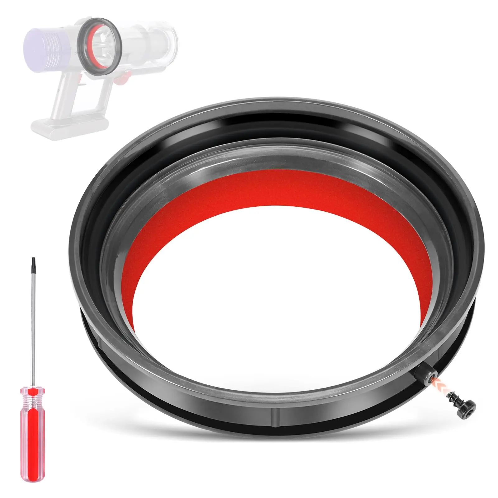 Durable Dust Bin Sealing Ring Replacement Assembly, Compatible with Dyson Cyclone V10-SV12 Vacuum Cleaner Dirt Cup Part