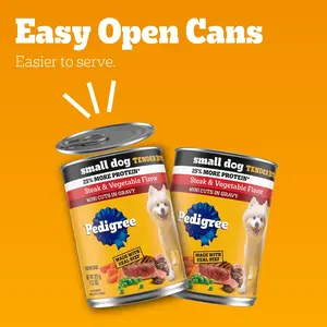 Pedigree Small Dog Tender Bites in Gravy Wet Dog Food, Steak & Vegetable Flavor, 13.2 oz. Cans (12 Count, Pack of 1)