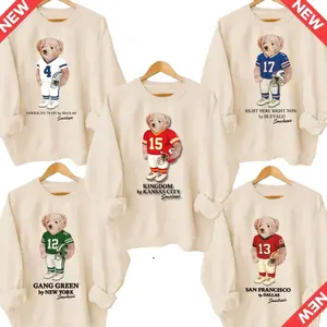Vintage ALL TEAM FOOTBALL Graphic Sand Color Sweatshirt Pullover Sport Varsity, Custom Team UK