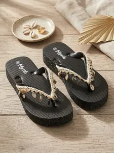 2026 Summer New Beach Shell Rhinestone Flip-Flops for Women, Fashionable Casual Sandals, Comfortable Eva Sole, Perfect for Vacation