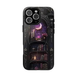 GOTHIC Library Premium Film 2 in 1 Phone Case - Durable, Shock Absorbing and Stylish Protection - Compatible with iPhone 16, 15, 14, 13, 12, 11, Plus, Pro, Pro Max, Perfect birthday gift for friends. Protective Local