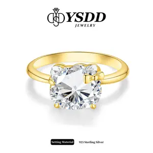 【#579 Kitty Cat】Adorable Kitty Cut 3CT Grade 6A High Carbon Ring Jewelry in 925 Sterling Silver for Women Engagement Wedding Gift Luxury