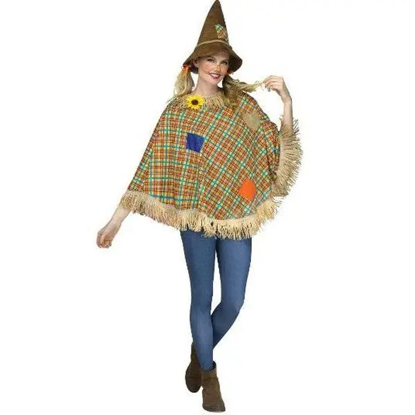 Sweet Scarecrow Poncho - Harvest - Costume Accessory - Adult One Size