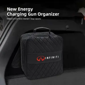 Car Charging Gun Leather Bag Storage Box Auto Accessories For Infiniti QX55 QX50 QX60 Q50 Q70L QX30 QX80 Q60 Q70 QX70 Q30 Q60S ESQ JX EX FX QX G M
