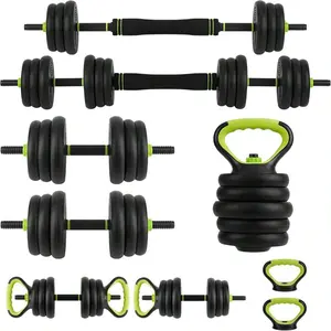Adjustable Kettlebell Set, 4 In 1 Adjustable Dumbbell Set, 44lbs Weight Set Used As Kettlebells, Barbell, Push-Up Home Gym Fitness Workout Equipment For Men Women