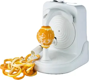 Pelamatic Orange Peeler Basic | Electric Peeler for Oranges, Apples, Potatoes | Stainless Blade, Easy-to-Use, Eco-Friendly | White Plastic Utensils