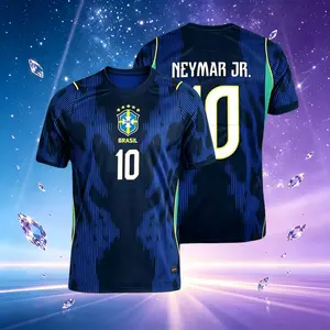 2026 Brazil Away 10#Neymar and 7#VINI 11#Raphinha Short And Long Sleeve Soccer Jersey Fans Versio Breathable