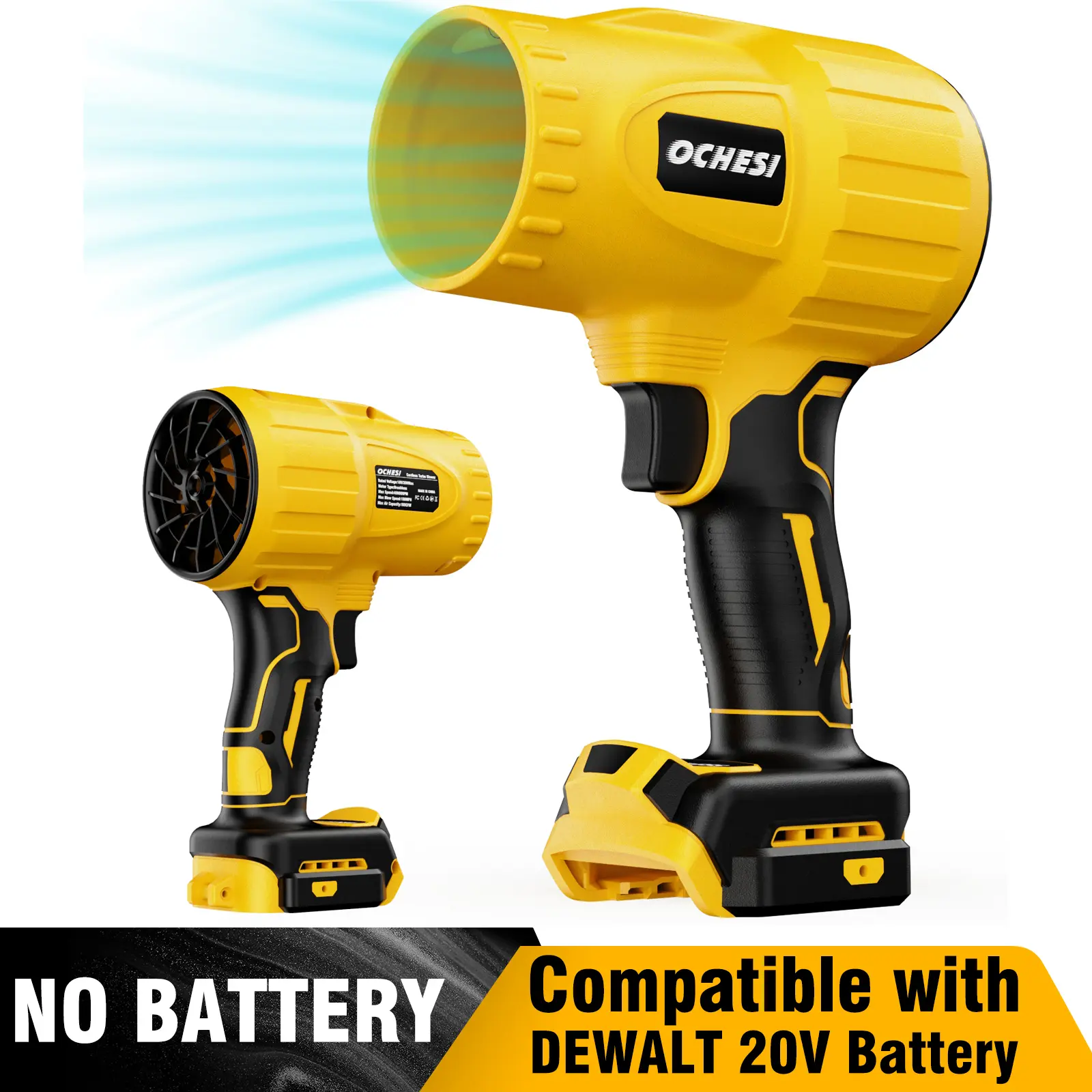 【Father's Day Gifts】Electric Cordless Leaf Blower Dust Blower for Dewalt 20V Max Battery for Milwaukee 18V/ for Makita 18V Battery, High-Speed Brushless Motor Handheld Jet Fan Air Blower for Patio Cleaning, Lawn Care, Blowing Leaves and Dust (No Charger)