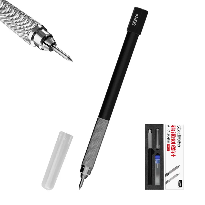 Stedi Tungsten Steel Graffiti Tool - 5 Inch Aluminum Alloy Specialty Hand Tool with Solid Clamping, Non-Slip Grip, Anti-Rolling Design, Low Center of Gravity, Smooth Writing, Good Hand Feel for Military Models, 3D Resin Parts Carving & Line Cutting