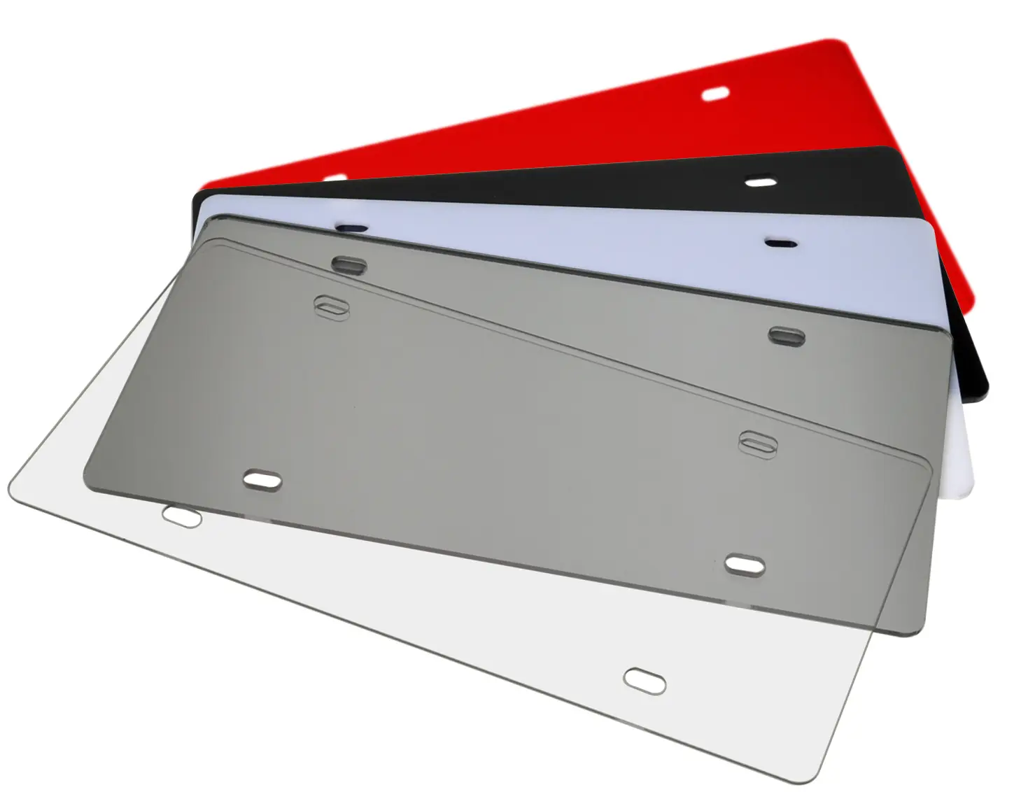 Blank License Plate 12" x 6" Laser Cut Acrylic with 4 Holes for DIY Projects and Novelty Personalization by 321 Plastics