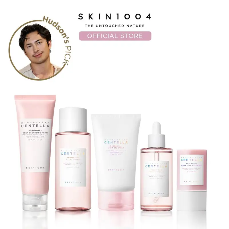 [SKIN1004 Official Shop] Perfect Pore Set | Deep Cleansing Foam + Pink Clay Stick Mask + Toner + Ampoule + Light gel cream