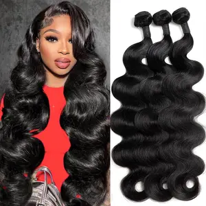 Elisheva Budget Friendly 10A Grade 12-28 Inch Body wave Flip Over Quick Weave Sew in/Glue in 100% Brazilian Virgin Viral Natural Black Human Hair Bundles