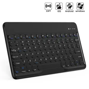10-inch Portable Slim Bluetooth Keyboard, Wireless Colorful Compact 78keys Silent Linear Scissor Switch Round Keycaps TKL Keyboards with Power on/Off for Tablet, PC, Laptop, Smart Phones