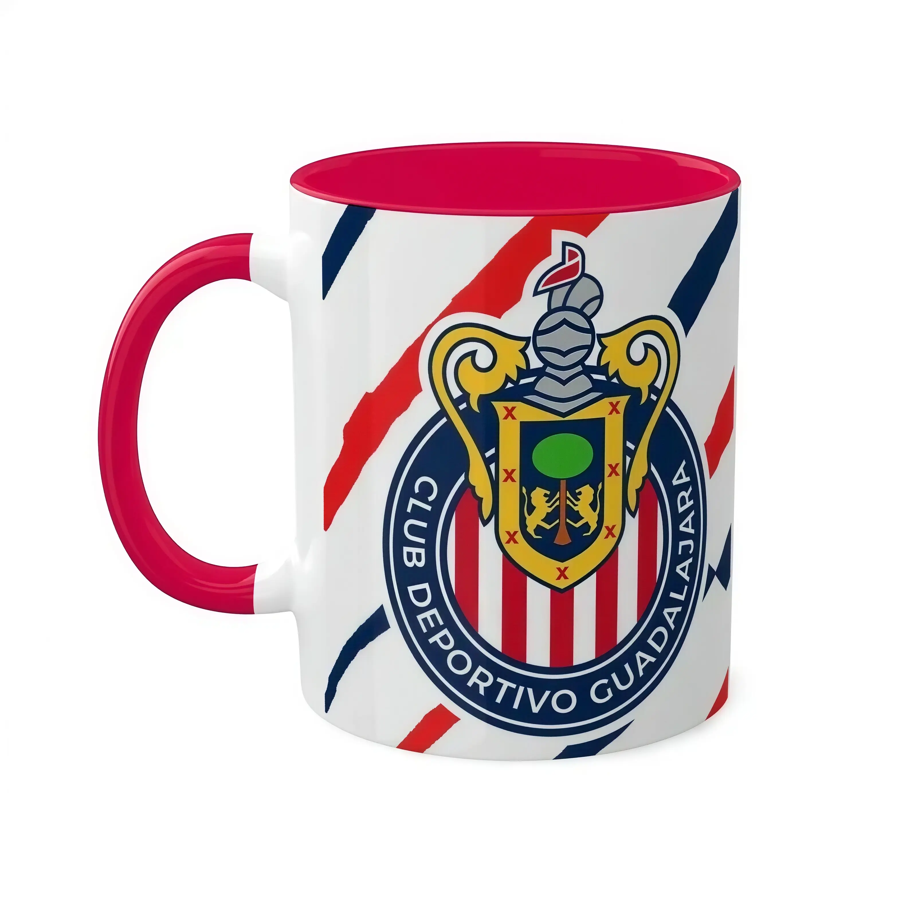 Official C.D. Guadalajara Branding Ceramic Mug with Handle - Retro Look, Sports-Themed, Non-Customised, Ideal for Fellow Fans (Kitchenware Drinkware)